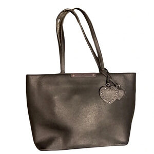 Guess black large saffiano leather tote